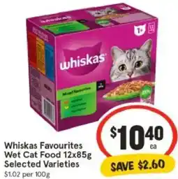 IGA Whiskas Favourites Wet Cat Food offer