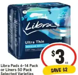 IGA Libra Pads or Liners offer