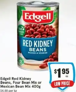 IGA Edgell Red Kidney Beans, Four Bean Mix or Mexican Bean Mix offer