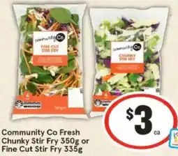 IGA Community Co Fresh Chunky Stir Fry or Fine Cut Stir Fry offer