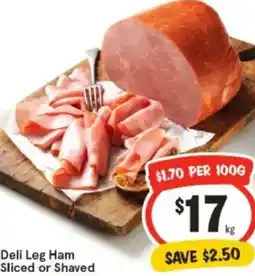 IGA Deli Leg Ham Sliced or Shaved offer