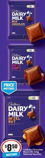 IGA Cadbury Chocolate Block offer