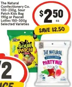 IGA The Natural Confectionery Co., Sour Patch Kids Bag or Pascall Lollies offer