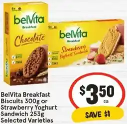 IGA BelVita Breakfast Biscuits or Strawberry Yoghurt Sandwich offer