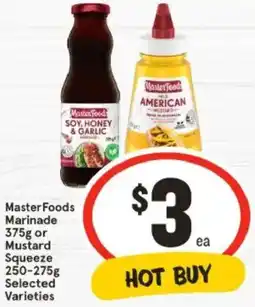 IGA MasterFoods Marinade or Mustard Squeeze offer