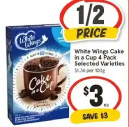 IGA White Wings Cake in a Cup 4 pack offer