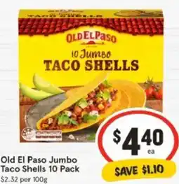 IGA Old El Paso Jumbo Taco Shells offer