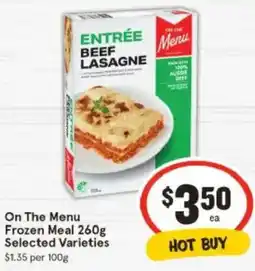 IGA On The Menu Frozen Meal offer