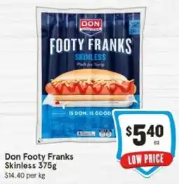 IGA Don Footy Franks Skinless offer