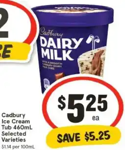 IGA Cadbury Ice Cream Tub offer