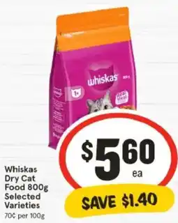 IGA Whiskas Dry Cat Food offer