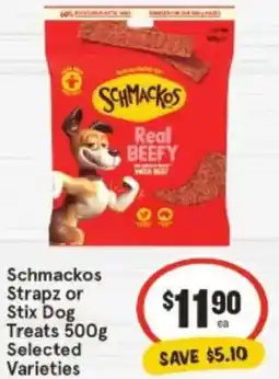 IGA Schmackos Strapz or Stix Dog Treats offer