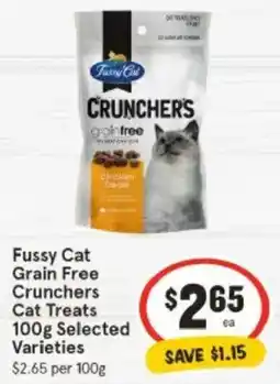 IGA Fussy Cat Grain Free Crunchers Cat Treats offer