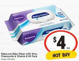 IGA Baby Love Baby Wipes with Aloe, Chamomile & Vitamin E offer