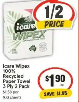 IGA Icare Wipex 100% Recycled Paper Towel offer