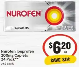 IGA Nurofen Ibuprofen 200mg Caplets offer
