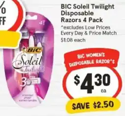 IGA BIC Soleil Twilight Disposable Razors offer