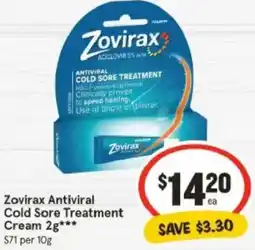 IGA Zovirax Antiviral Cold Sore Treatment Cream offer