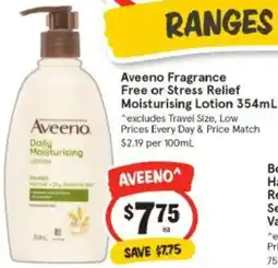 IGA Aveeno Fragrance Free or Stress Relief Moisturising Lotion offer