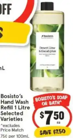 IGA Bosisto's Hand Wash Refill offer