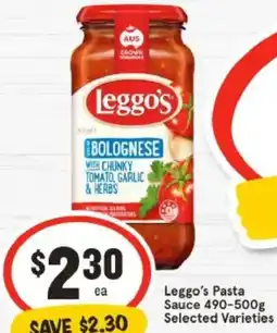 IGA Leggo's Pasta Sauce offer