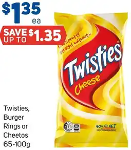 Foodland Twisties, Burger Rings or Cheetos offer