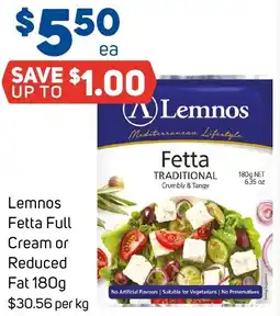 Foodland Lemnos Fetta Full Cream or Reduced Fat offer