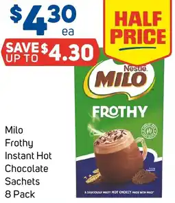 Foodland Milo Frothy Instant Hot Chocolate Sachets offer