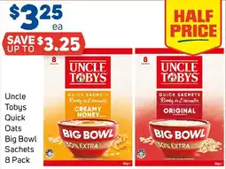 Foodland Uncle Tobys Quick Oats Big Bowl Sachets offer