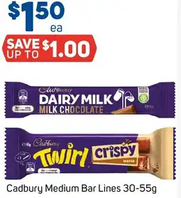 Foodland Cadbury Medium Bar Lines offer
