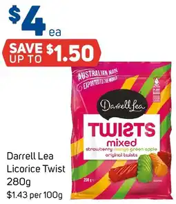 Foodland Darrell Lea Licorice Twist offer