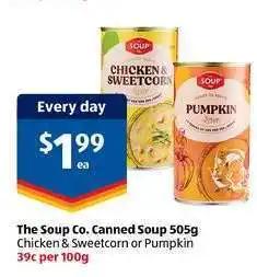 ALDI The Soup Co. Canned Soup 505g offer
