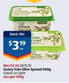 ALDI Sunny Vale Olive Spread 500g offer