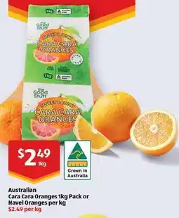 ALDI Australian Cara Cara Oranges 1kg Pack or Navel Oranges offer