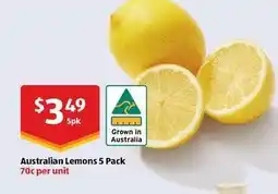 ALDI Australian Lemons 5 Pack offer