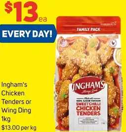 Foodland Ingham's Chicken Tenders or Wing Ding offer