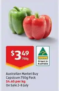 ALDI Australian Market Buy Capsicum 750g Pack offer