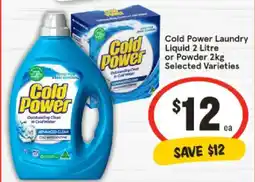 IGA Cold Power Laundry Liquid 2 Litre or Powder 2kg Selected Varieties offer