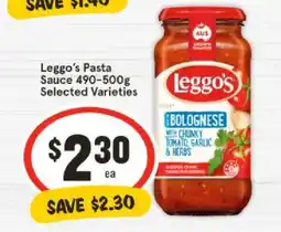 IGA Leggo's Pasta Sauce 490-500g Selected Varieties offer
