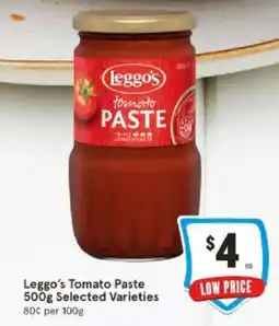 IGA Leggo's Tomato Paste 500g Selected Varieties offer