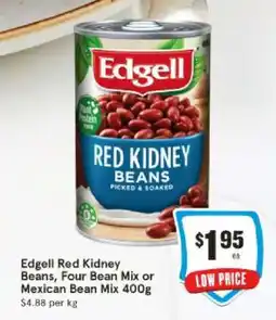 IGA Edgell Red Kidney Beans, Four Bean Mix or Mexican Bean Mix 400g offer