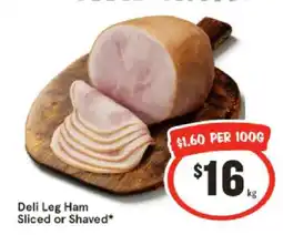 IGA Deli Leg Ham Sliced or Shaved offer