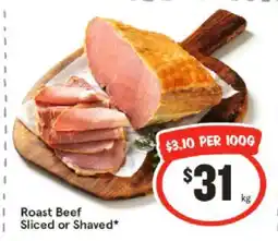 IGA Roast Beef Sliced or Shaved offer