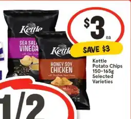 IGA Kettle Potato Chips 150–165g Selected Varieties offer