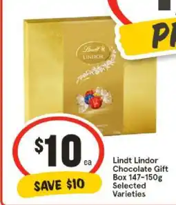 IGA Lindt Lindor Chocolate Gift Box 147-150g Selected Varieties offer