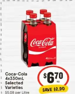 IGA Coca-Cola 4x330mL Selected Varieties offer