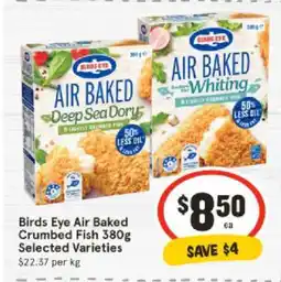 IGA Birds Eye Air Baked Crumbed Fish 380g Selected Varieties offer