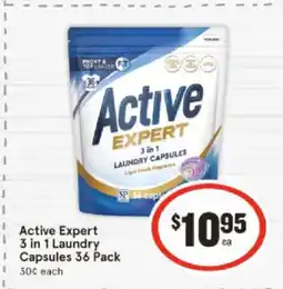 IGA Active Expert 3 in 1 Laundry Capsules 36 Pack offer
