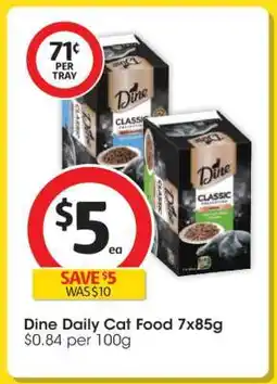 Coles Dine Daily Cat Food 7x85g offer