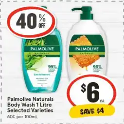 IGA Palmolive Naturals Body Wash 1 Litre Selected Varieties offer
